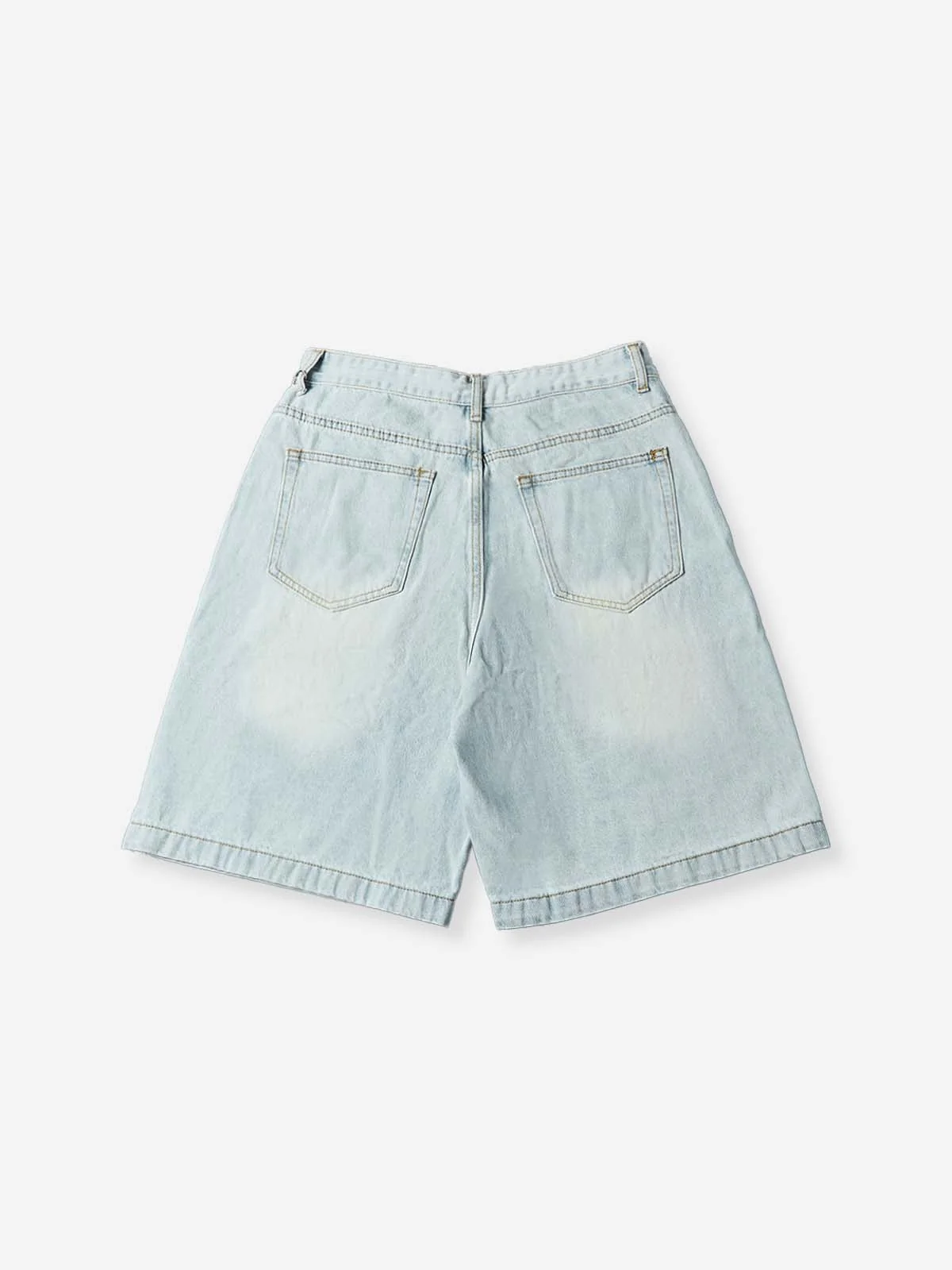 NOISSEY Ocean Chain Vintage Wash Boxy Denim Shorts - Arctic Blue - Image 5