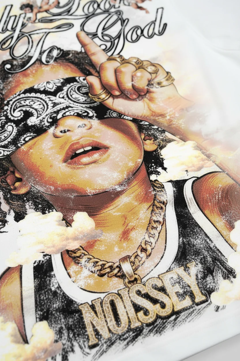 NOISSEY "ONLY GOD" Blindfolded Faith Art Tee - Pure White - Image 6