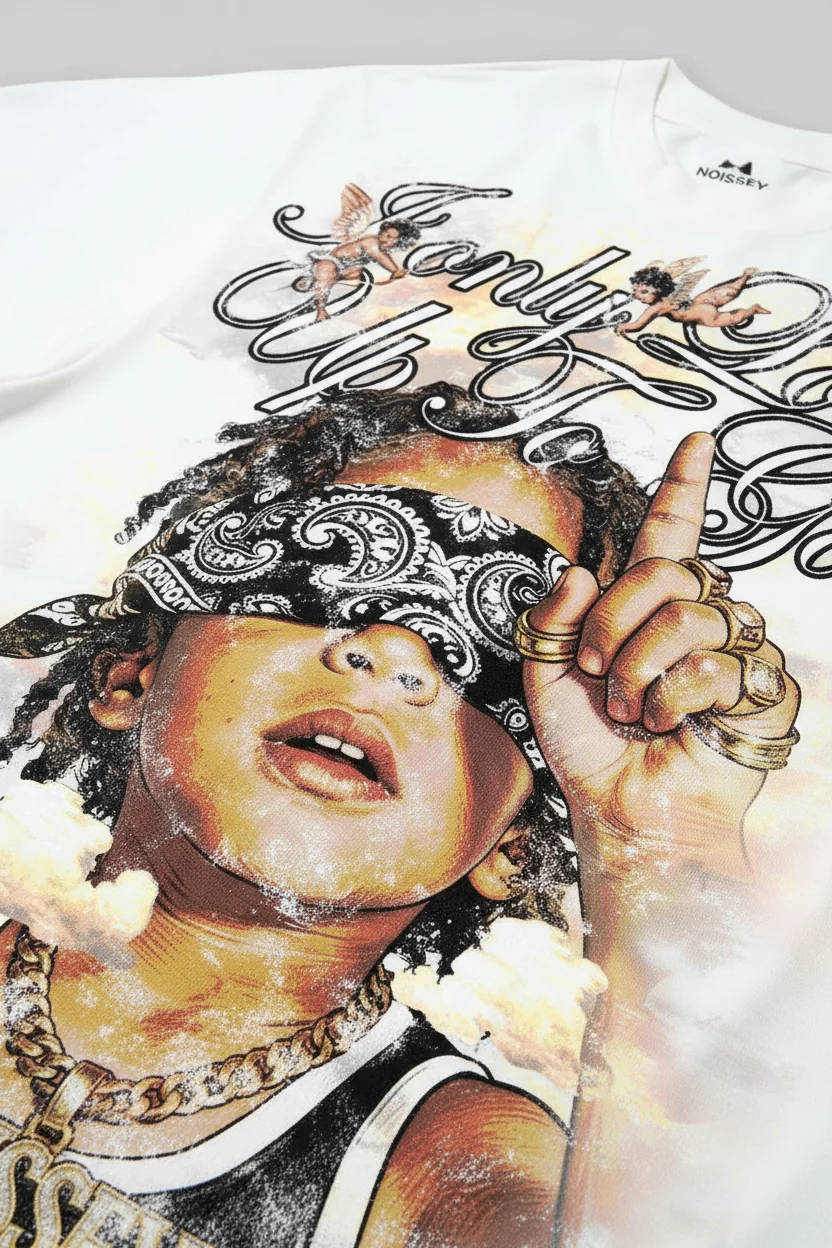 NOISSEY "ONLY GOD" Blindfolded Faith Art Tee - Pure White - Image 9