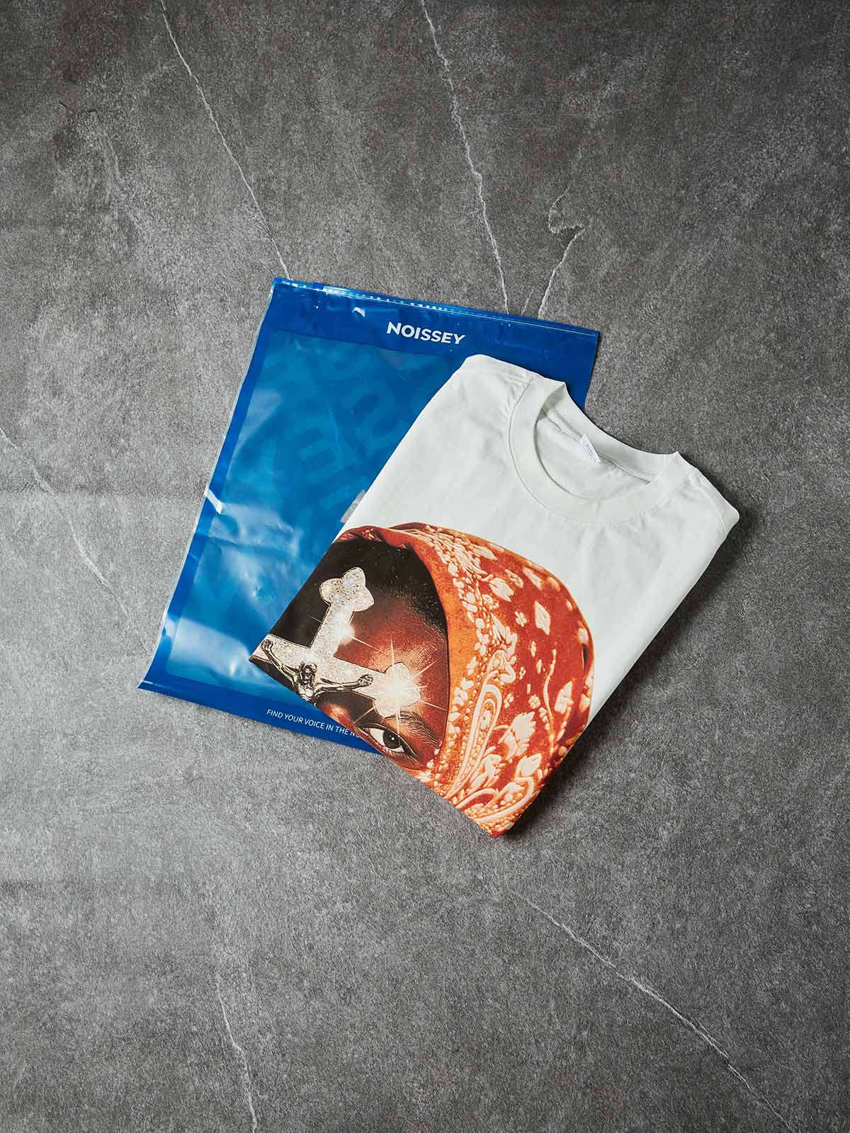 NOISSEY ORANGE BANDANA - ICED OUT CRUCIFIX ART TANK TOP - Image 5