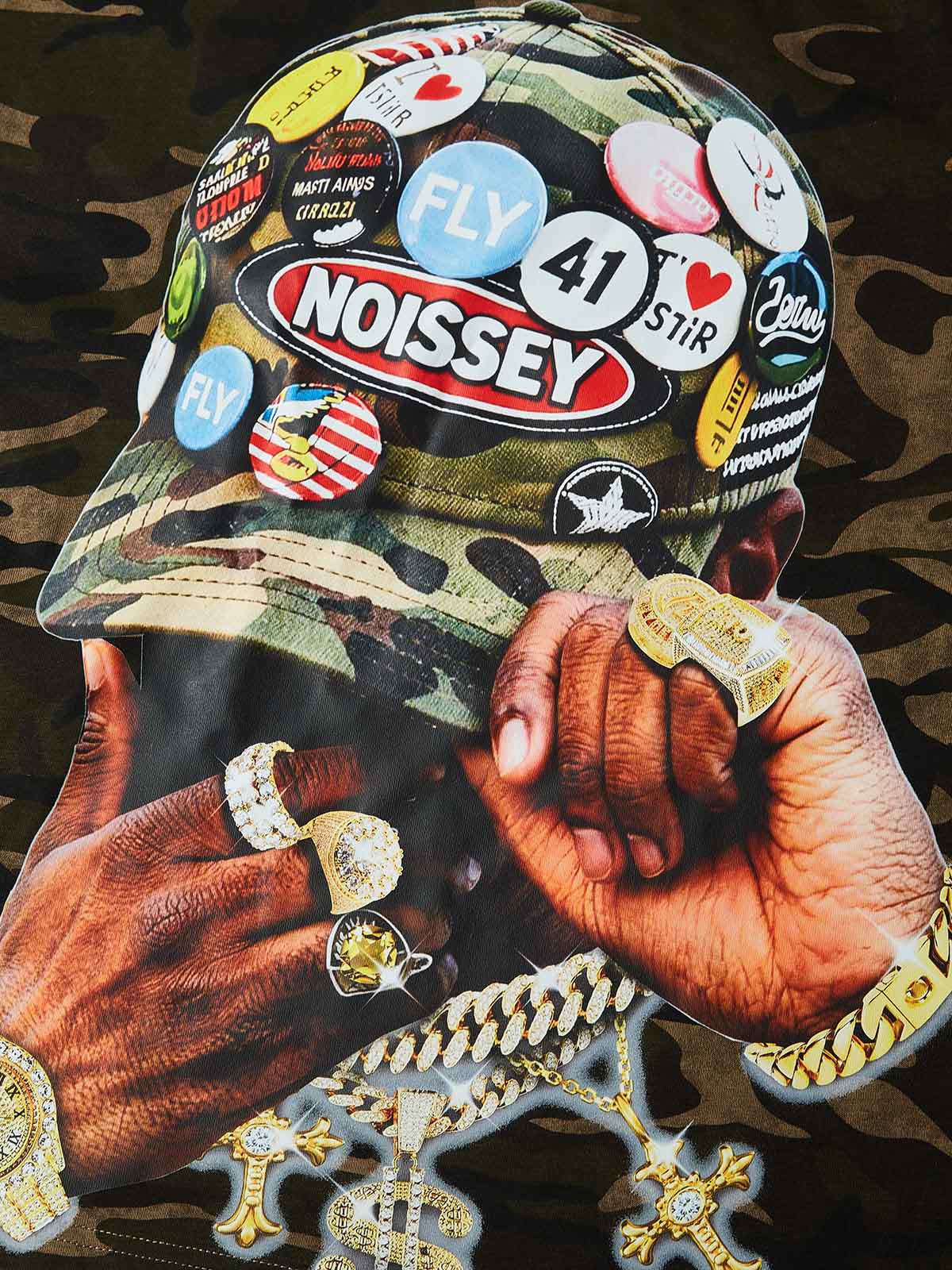 NOISSEY "PATCHWORK CAMO CAP" ARTISTIC OVERSIZED TEE - Image 2