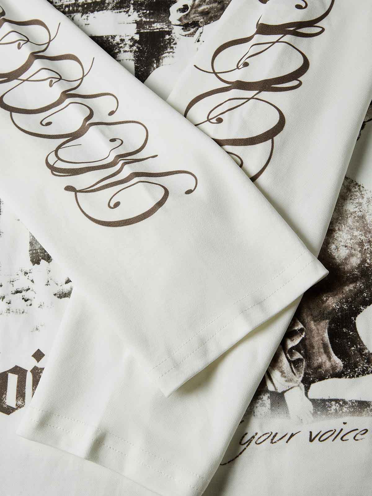 NOISSEY Pegasus & Temple Vintage Graft Art Print Long Sleeve Shirt - White - Image 4