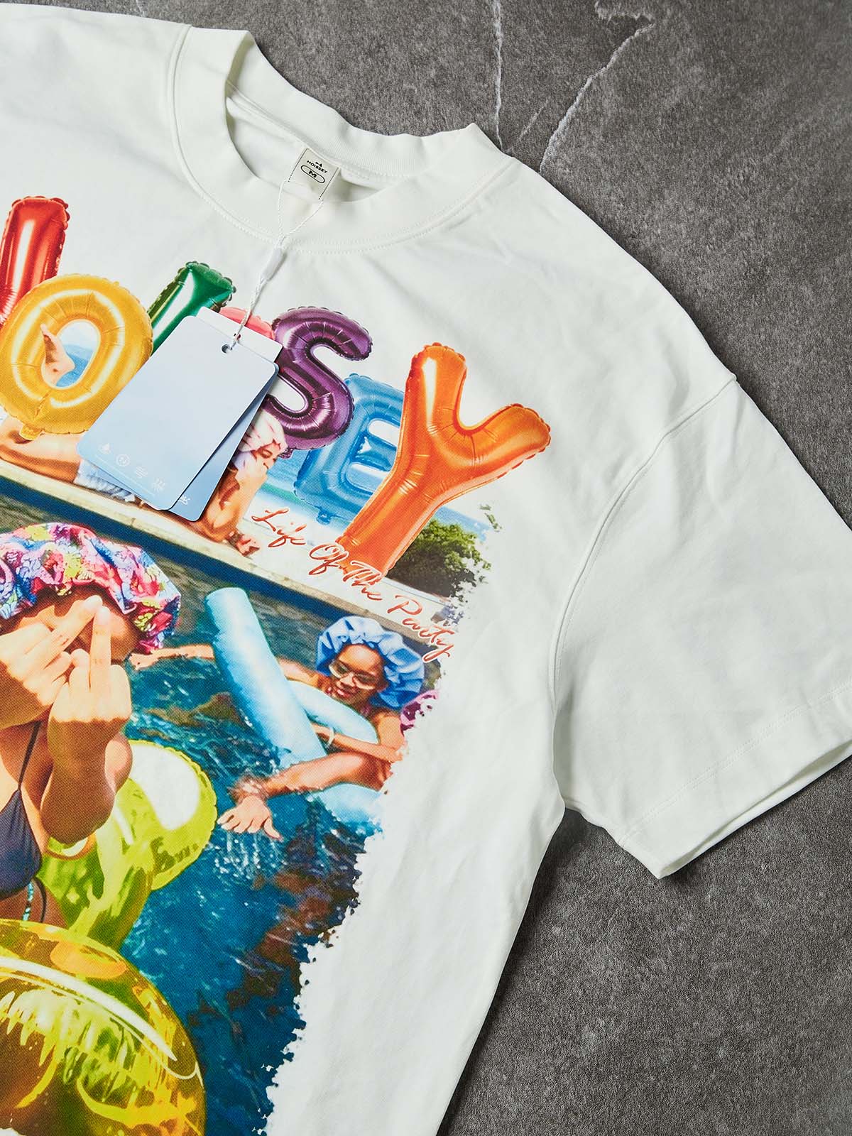 NOISSEY "Pool Side Mania" Retro Graphic Oversized Tee - Image 4