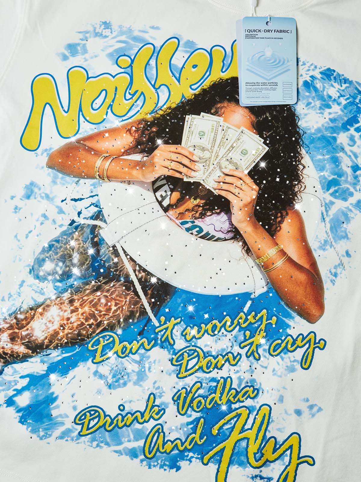 NOISSEY "Dark Angel" Live Your Best Life Boxy Tee - Cloud White - Image 2