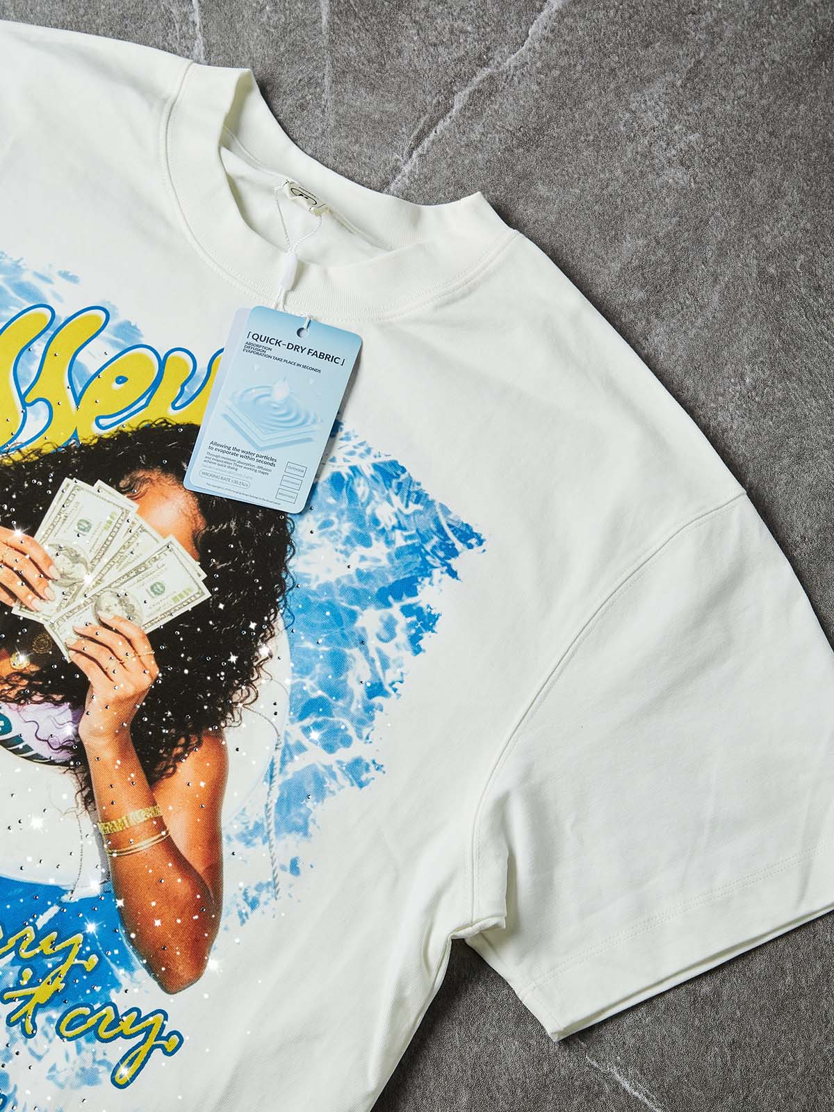 NOISSEY "Dark Angel" Live Your Best Life Boxy Tee - Cloud White - Image 4