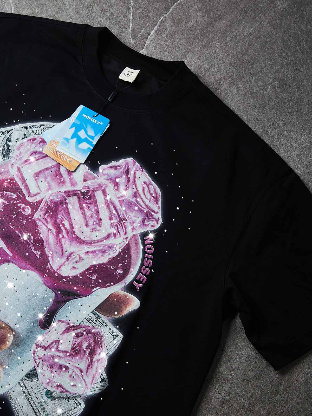 NOISSEY "Frozen Cash" Double Cup Ice-Block Money Graphic Boxy Tee - Image 5