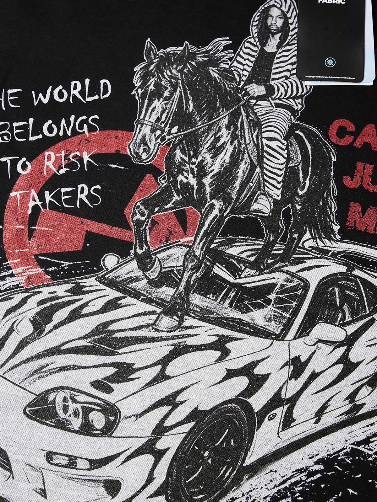 NOISSEY "Risk Takers" Black Long-Sleeve - Zebra Graffiti Tee - Image 2