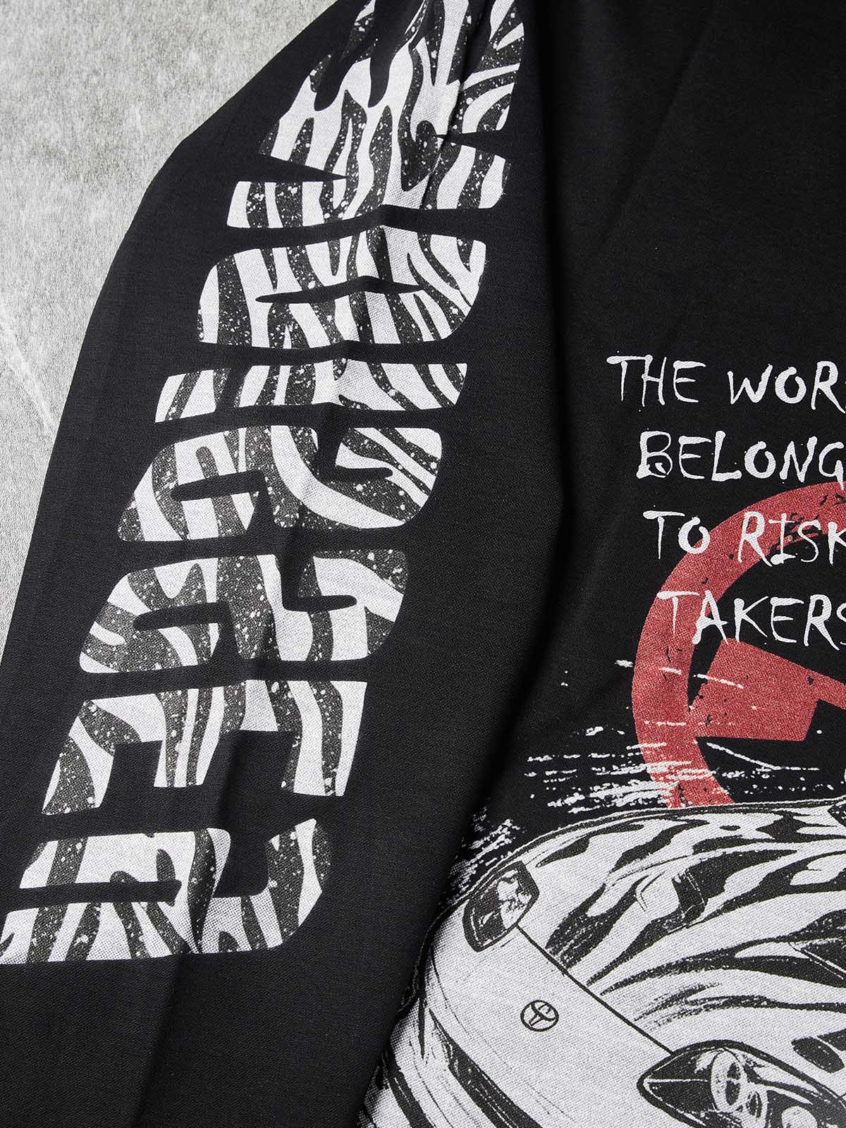 NOISSEY "Risk Takers" Black Long-Sleeve - Zebra Graffiti Tee - Image 4