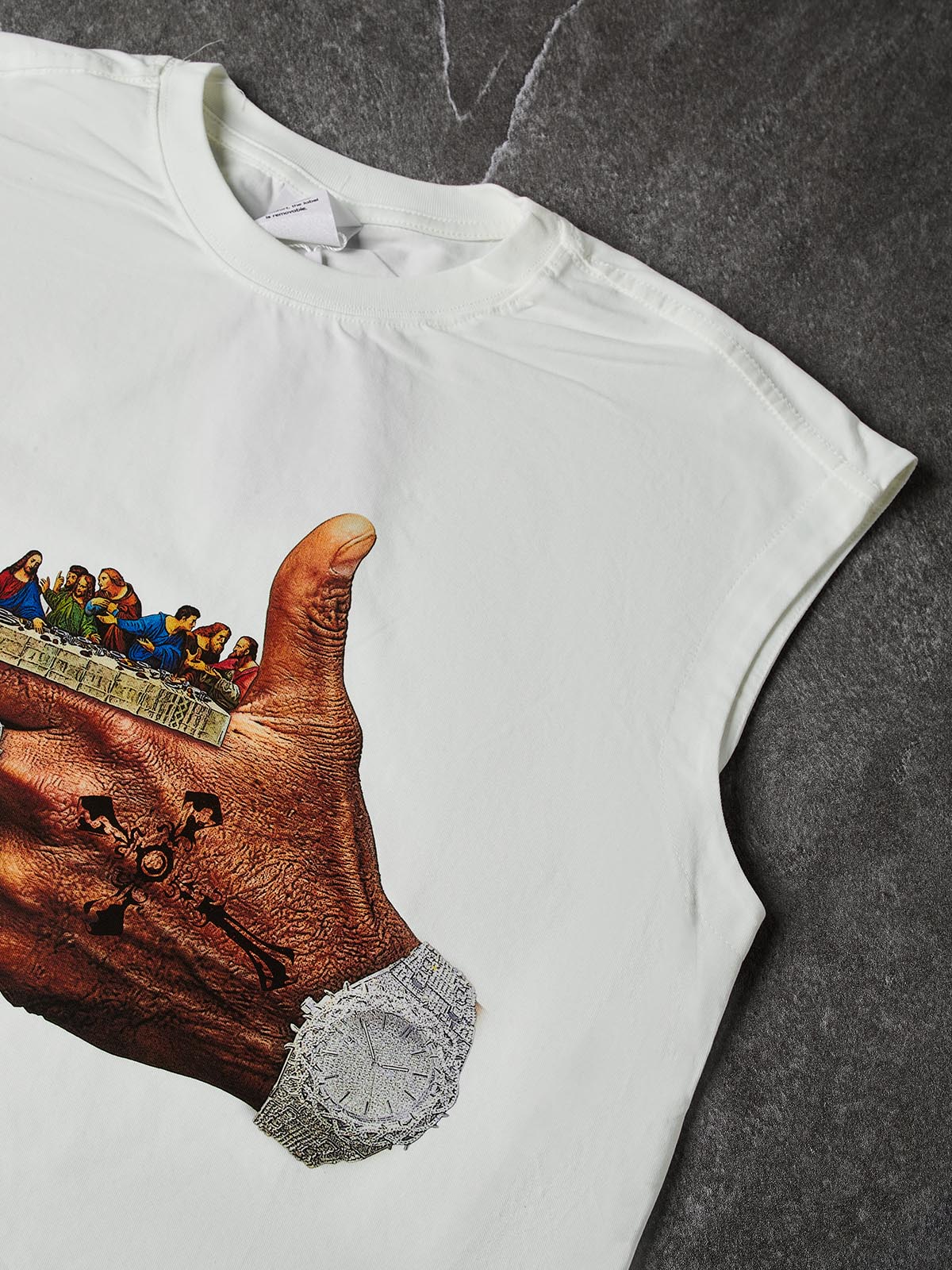 NOISSEY "Risk Takers" The Last Supper Graphic Art Tank - Off-White - Image 3