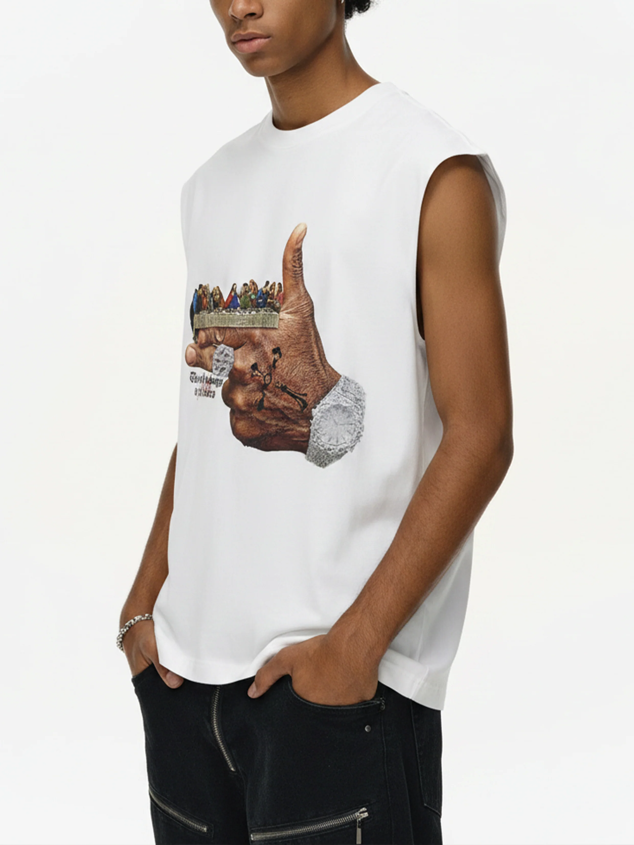NOISSEY "Risk Takers" The Last Supper Graphic Art Tank - Off-White - Image 4