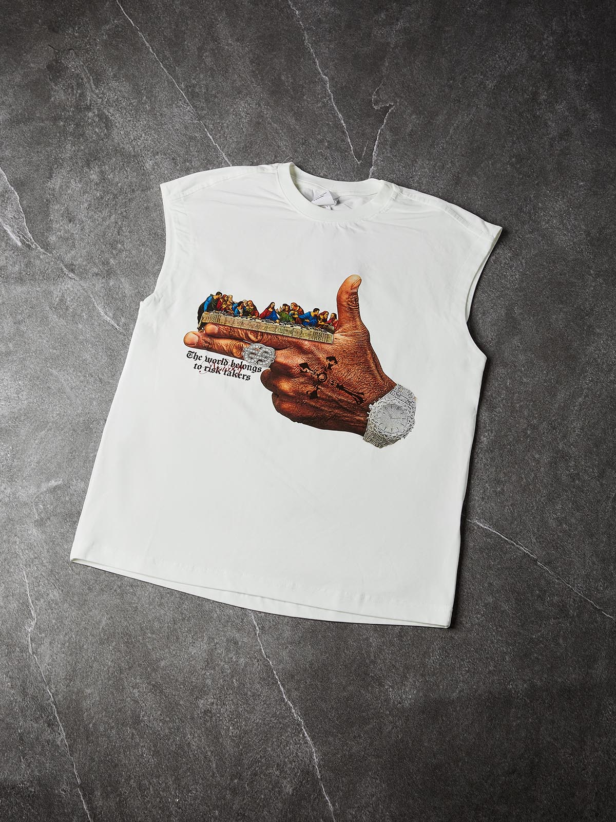 NOISSEY "Risk Takers" The Last Supper Graphic Art Tank - Off-White - Image 7