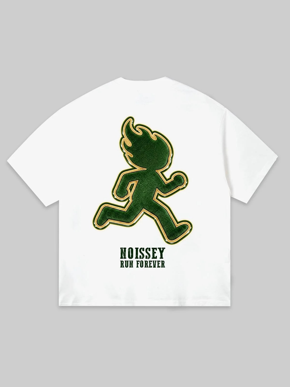 NOISSEY "RUN FOREVER" FLOCKED TEXTURE GRAPHIC TEE - OPTIC WHITE - Image 4
