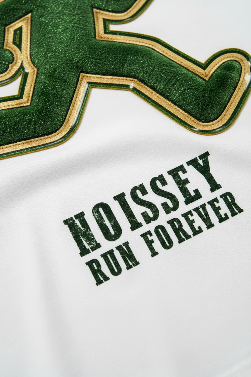 NOISSEY "RUN FOREVER" FLOCKED TEXTURE GRAPHIC TEE - OPTIC WHITE - Image 8