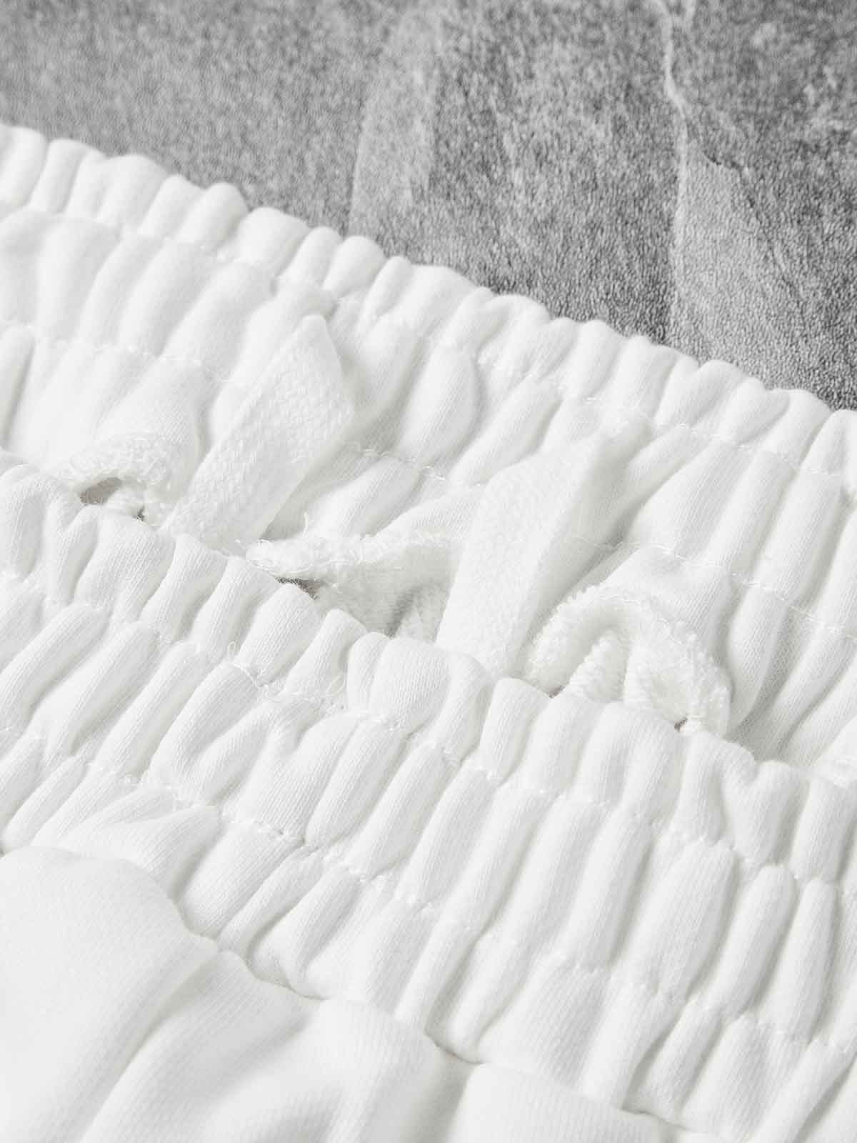 NOISSEY Sacred Redemption Religious Iconography Oversized Shorts - Arctic White - Image 6