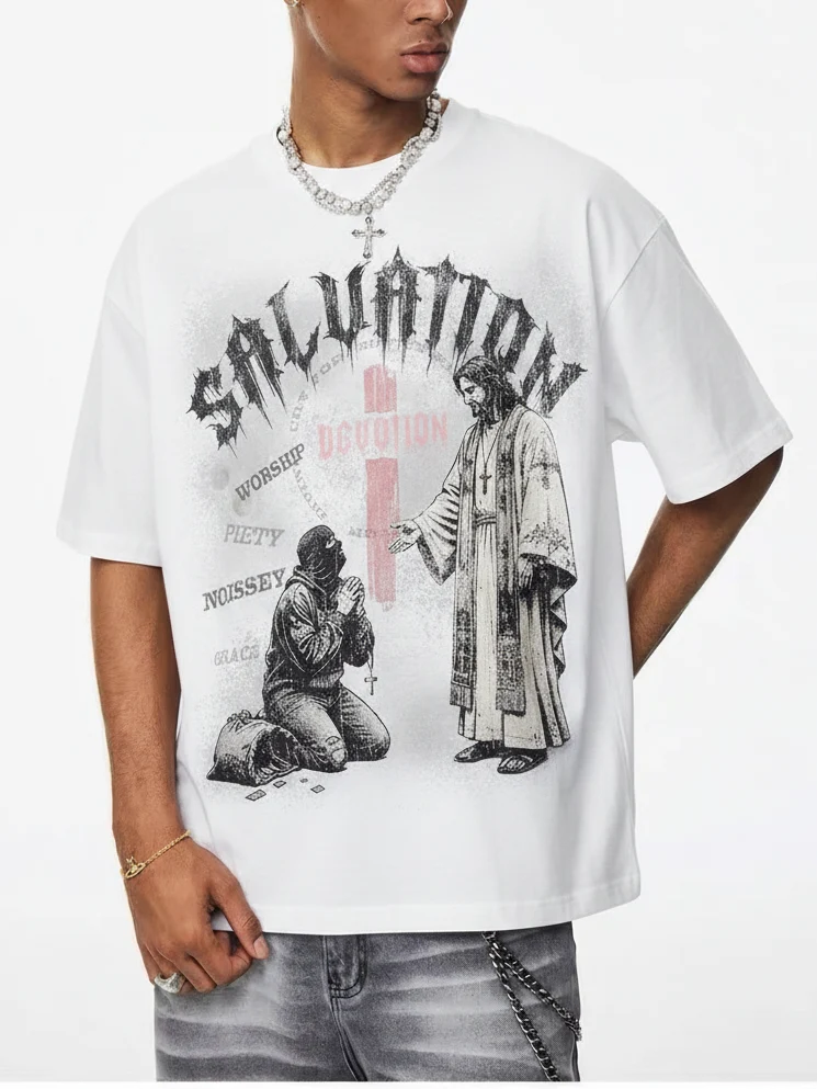 NOISSEY "Salvation & Devotion" Graphic Tee - Heavyweight Studio White - Image 3