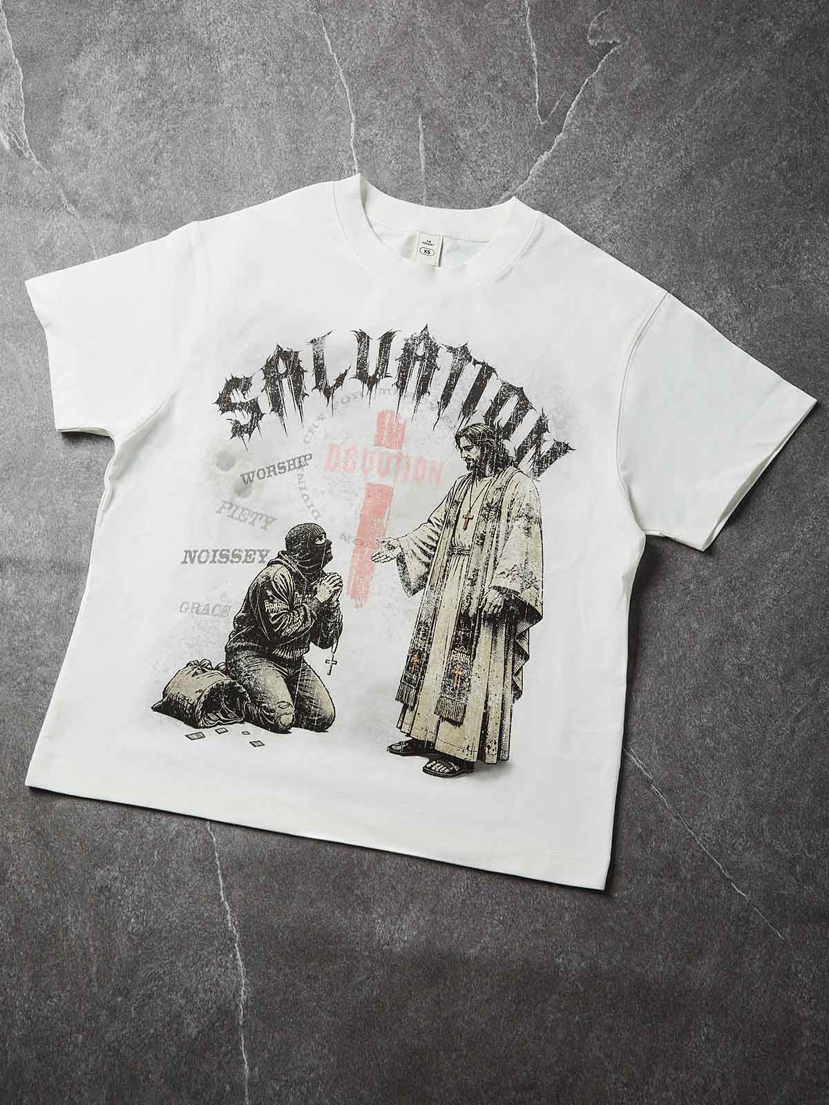 NOISSEY "Salvation & Devotion" Graphic Tee - Heavyweight Studio White - Image 6