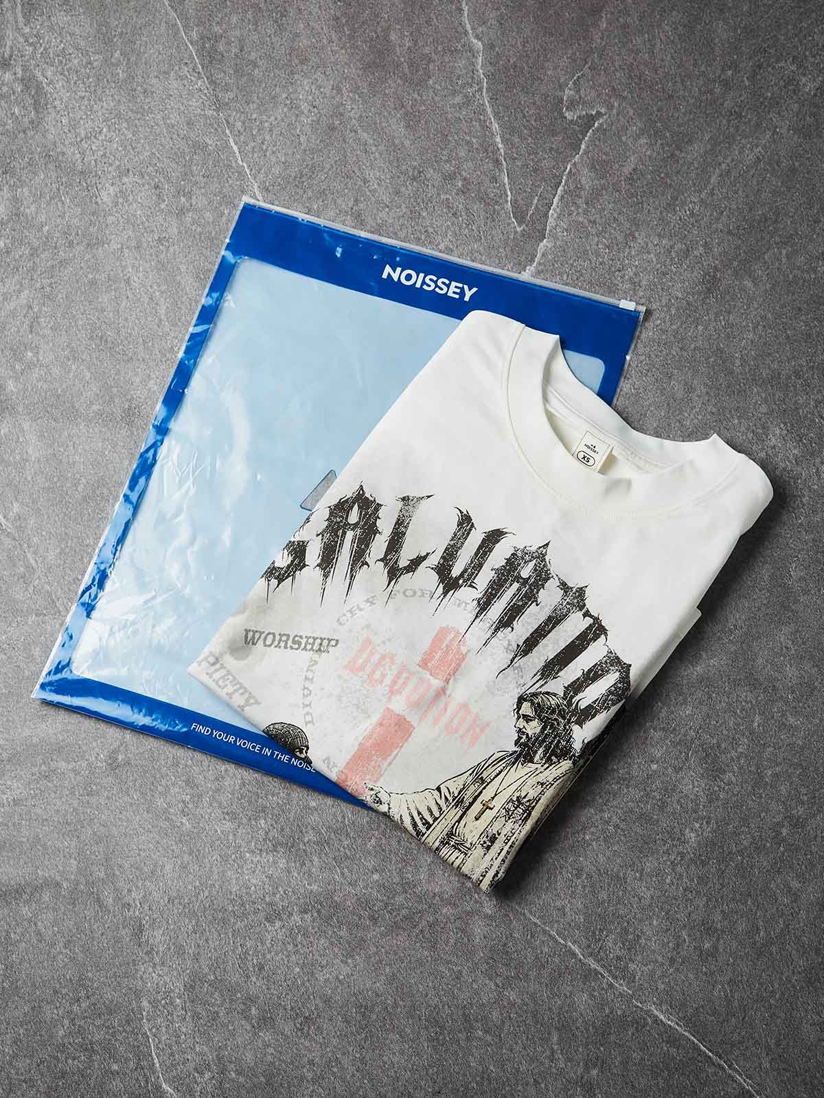 NOISSEY "Salvation & Devotion" Graphic Tee - Heavyweight Studio White - Image 7