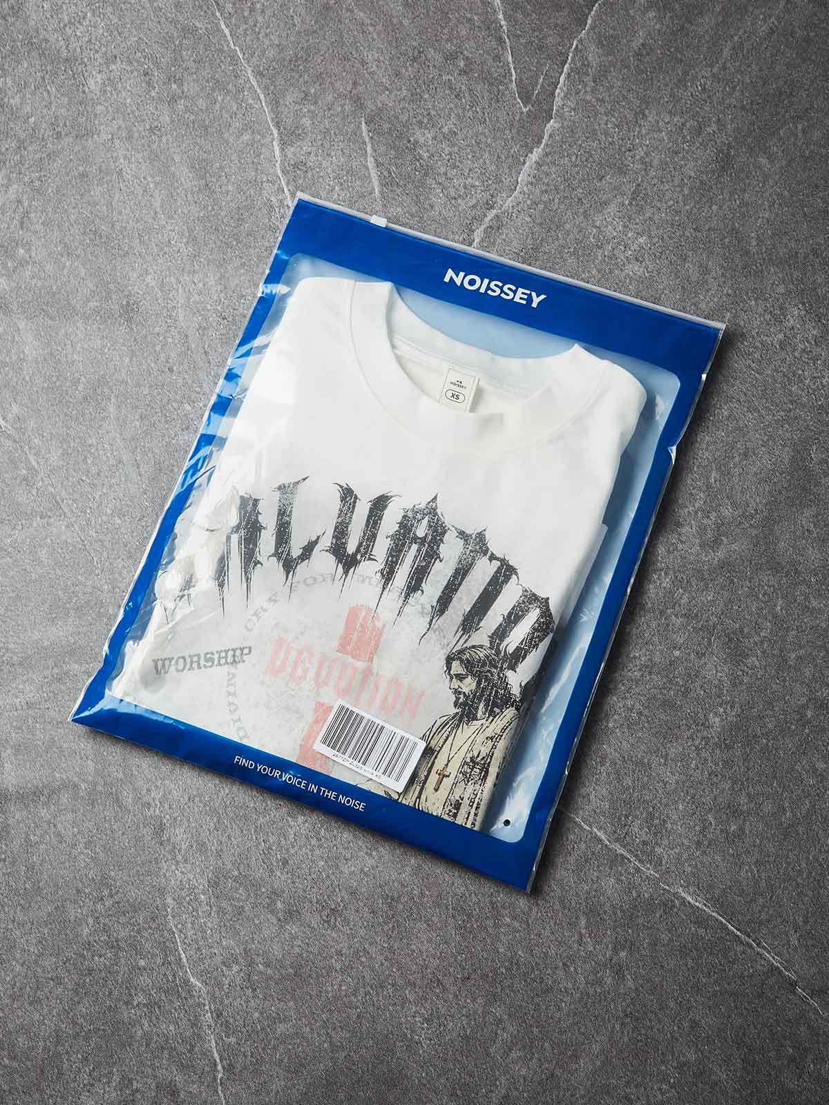 NOISSEY "Salvation & Devotion" Graphic Tee - Heavyweight Studio White - Image 8