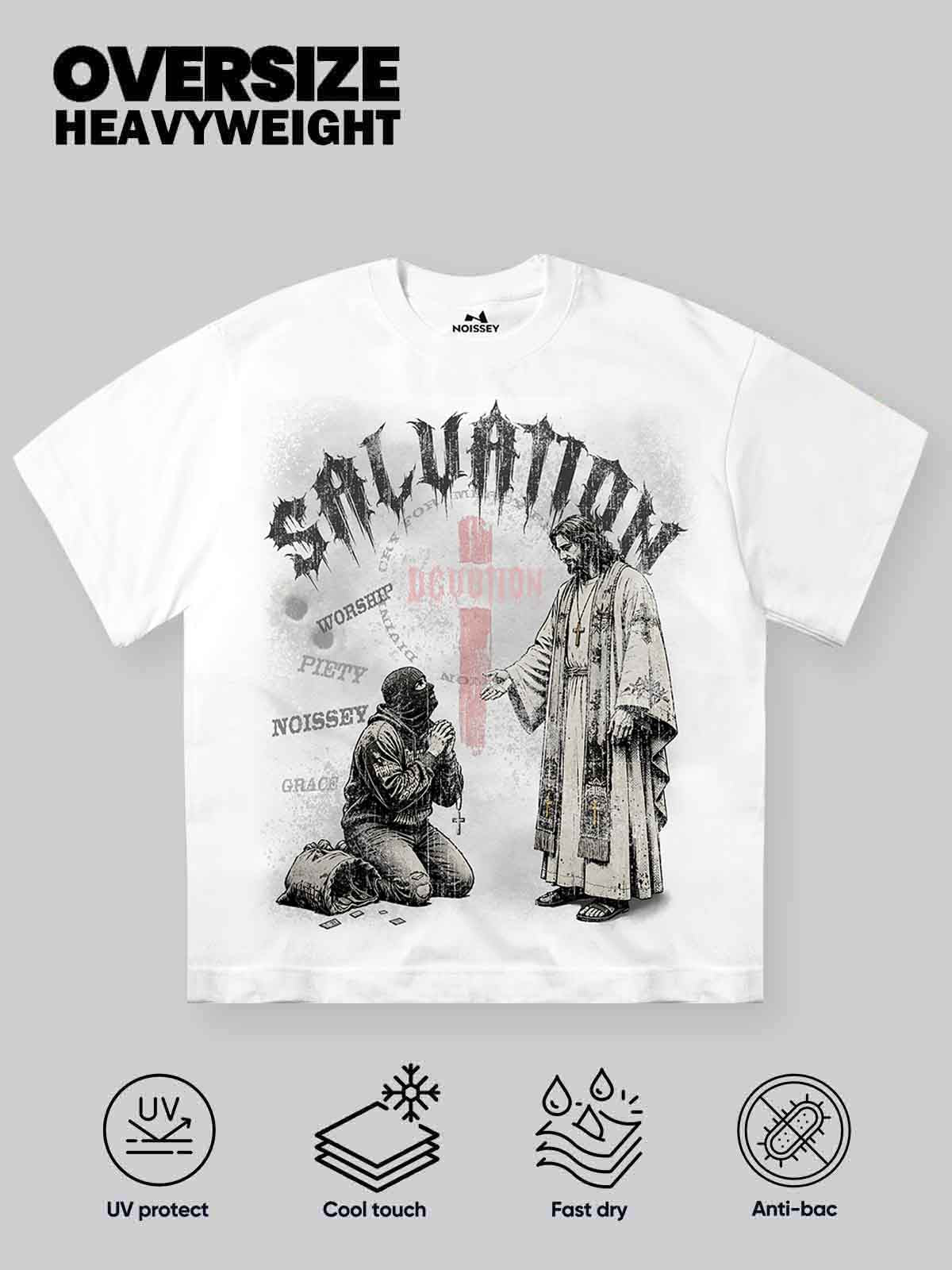 NOISSEY "Salvation & Devotion" Graphic Tee - Heavyweight Studio White - Image 9