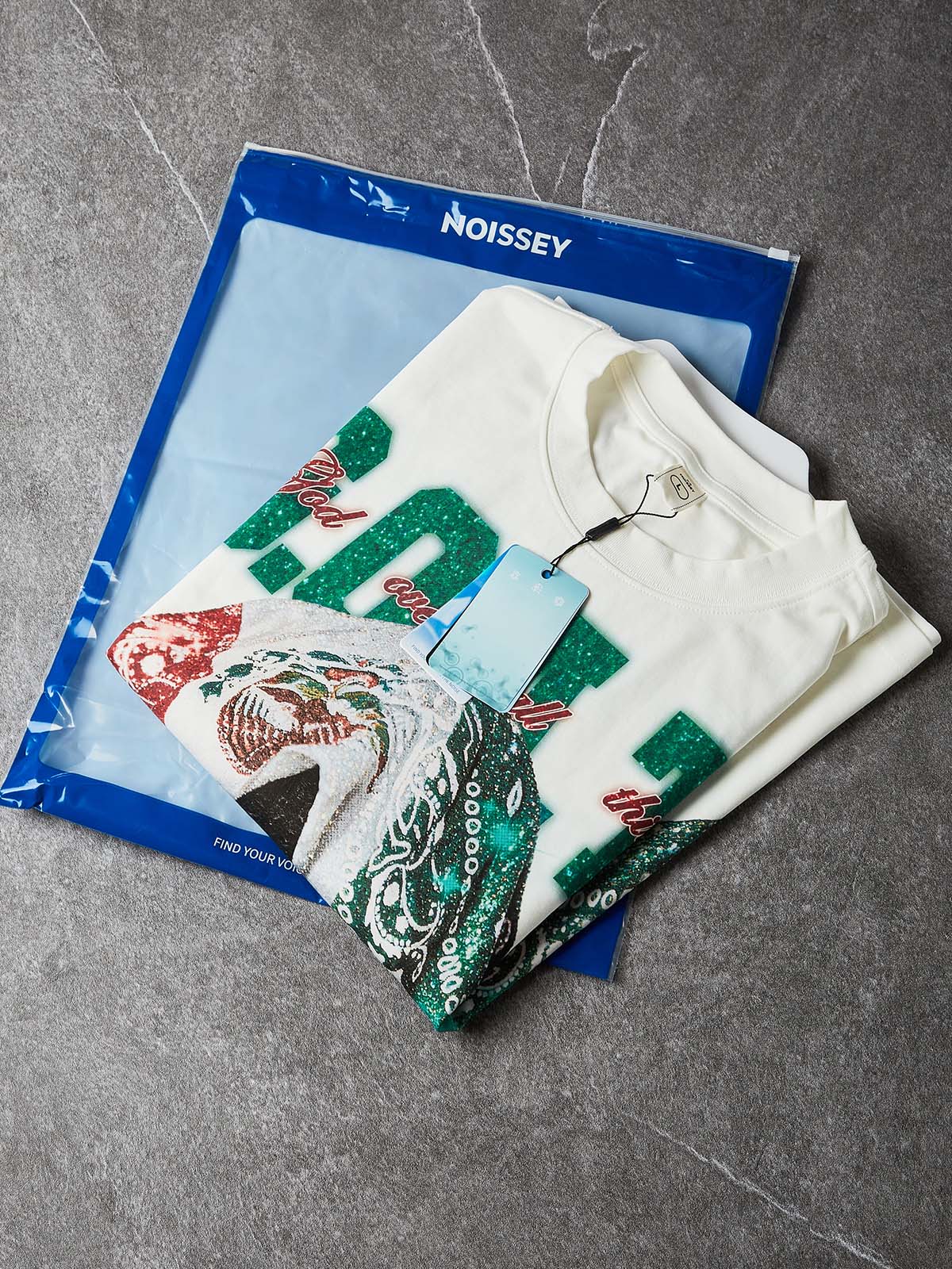 NOISSEY "Sovereign G.O.A.T." Sparkling Dual-Tone Paisley Bandana Biting Cross Heavyweight Long Sleeve - Image 8