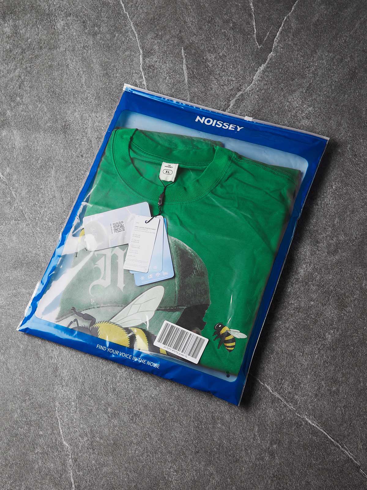 NOISSEY "Surrealist Bee" Green Tee - Boxy Graphic T-Shirt - Image 11