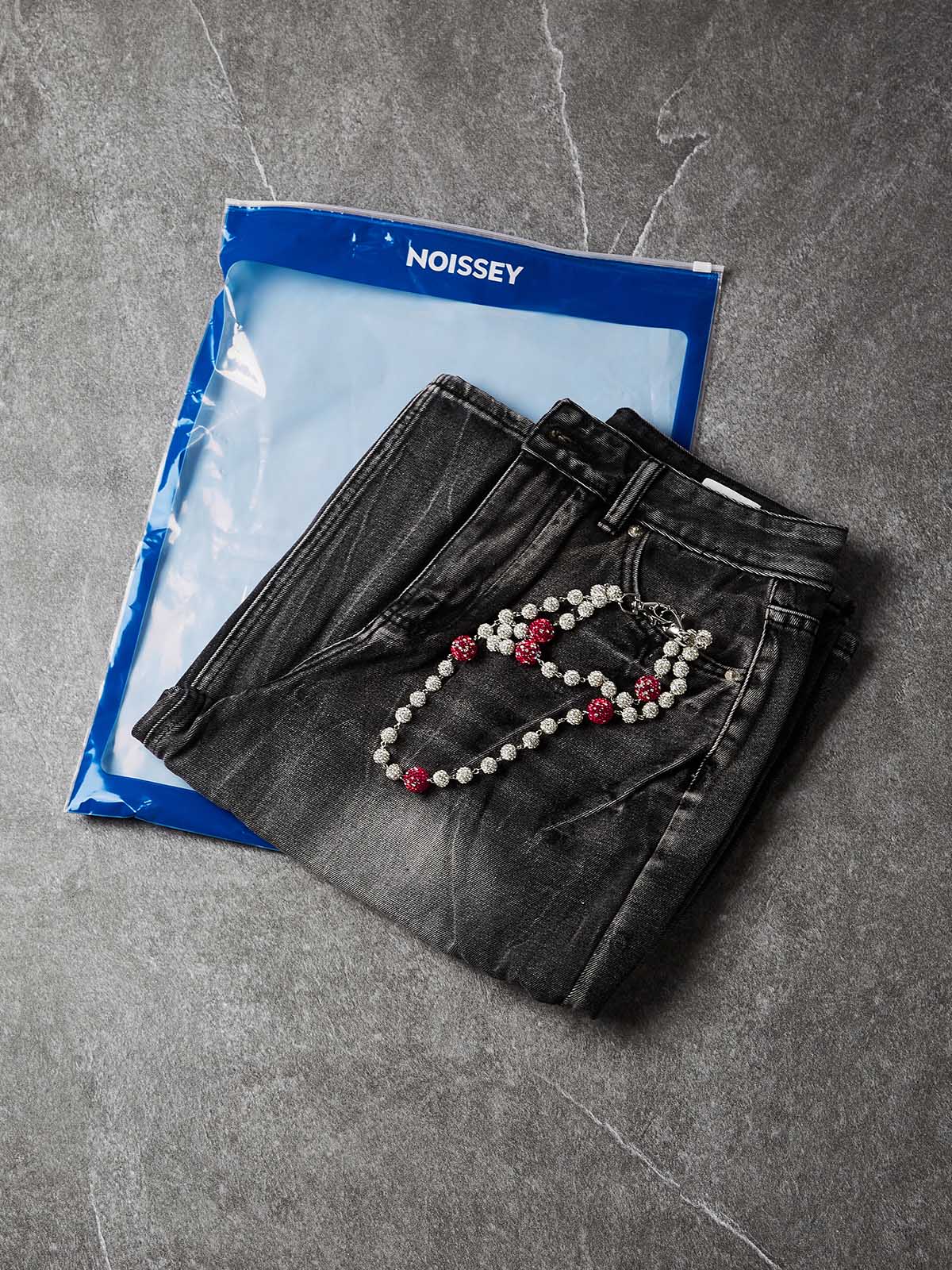 NOISSEY Wash Black Denim Shorts - DIY Chain Combo - Image 20
