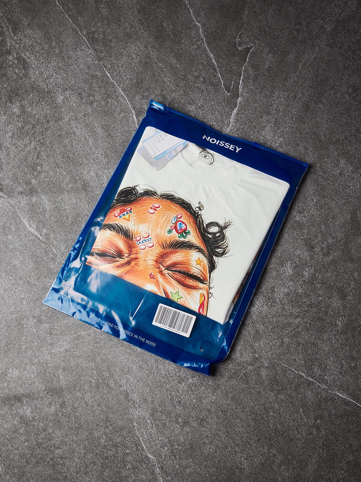 NOISSEY "Y2K Colorful Smiley" Graphic Boxy Tee - Premium White - Image 6