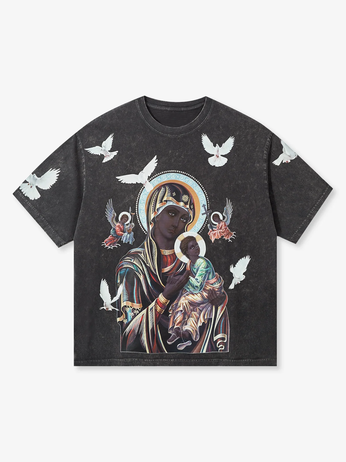 OBSTACLES & DANGERS© Black Madonna and Child Color Four-color T-shirt - Image 12