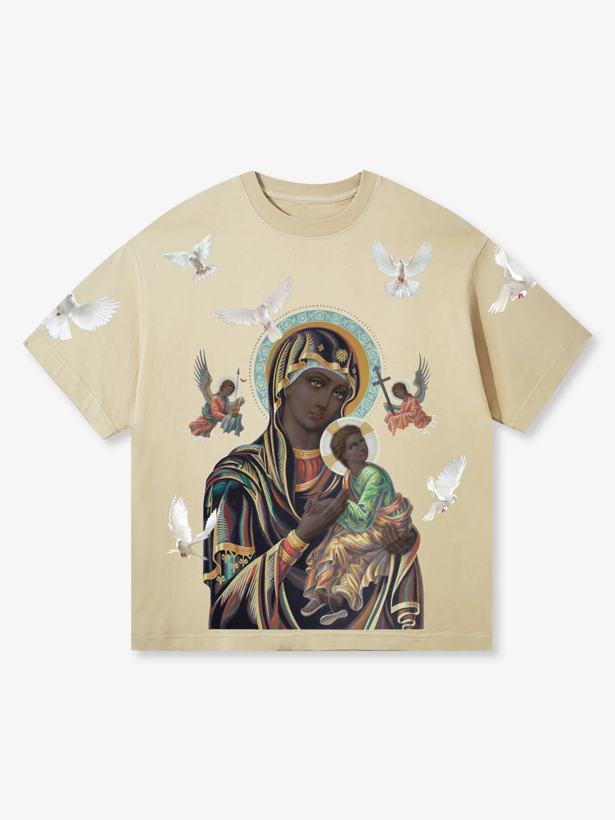 OBSTACLES & DANGERS© Black Madonna and Child T-shirt - Image 13