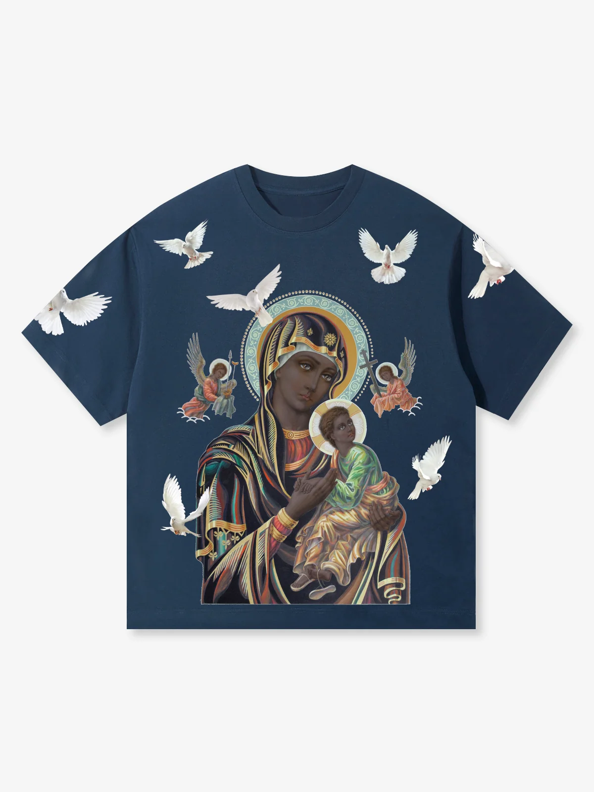 OBSTACLES & DANGERS© Black Madonna and Child T-shirt - Image 9