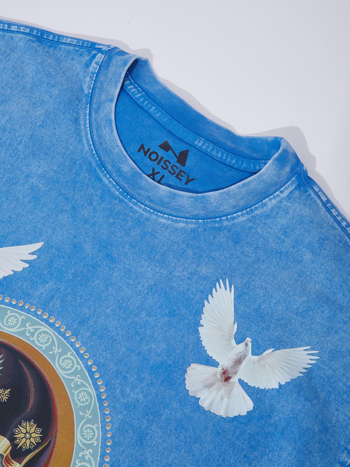 OBSTACLES & DANGERS© Black Madonna and Child Color Blue T-shirt - Image 3