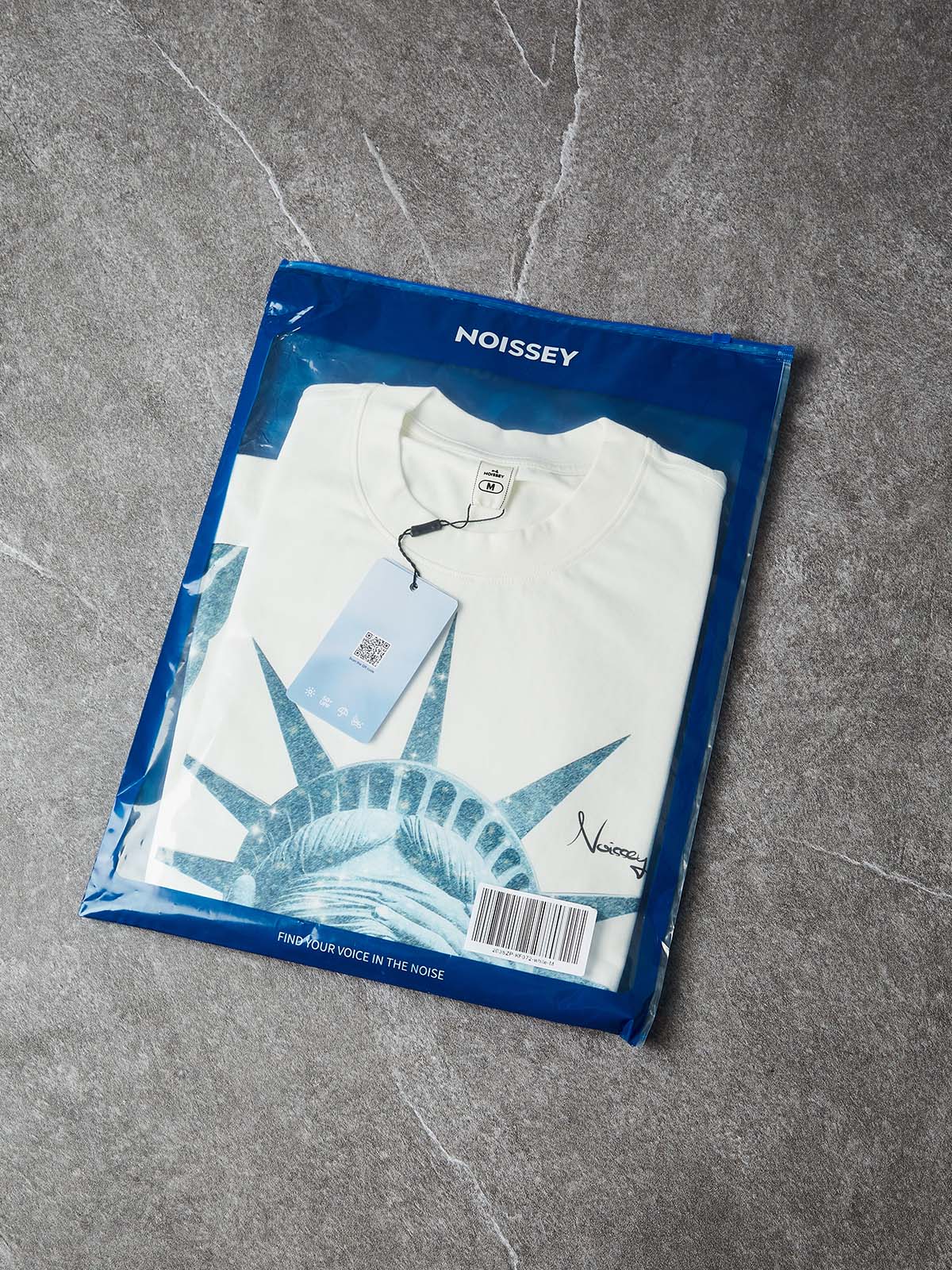 NOISSEY "Liberty Blinded" Heavyweight Tee - White Boxy Street Graphic T-Shirt - Image 10