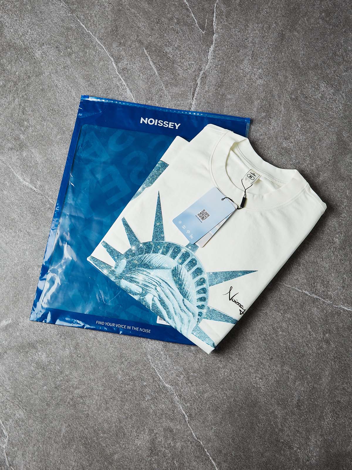 NOISSEY "Liberty Blinded" Heavyweight Tee - White Boxy Street Graphic T-Shirt - Image 8