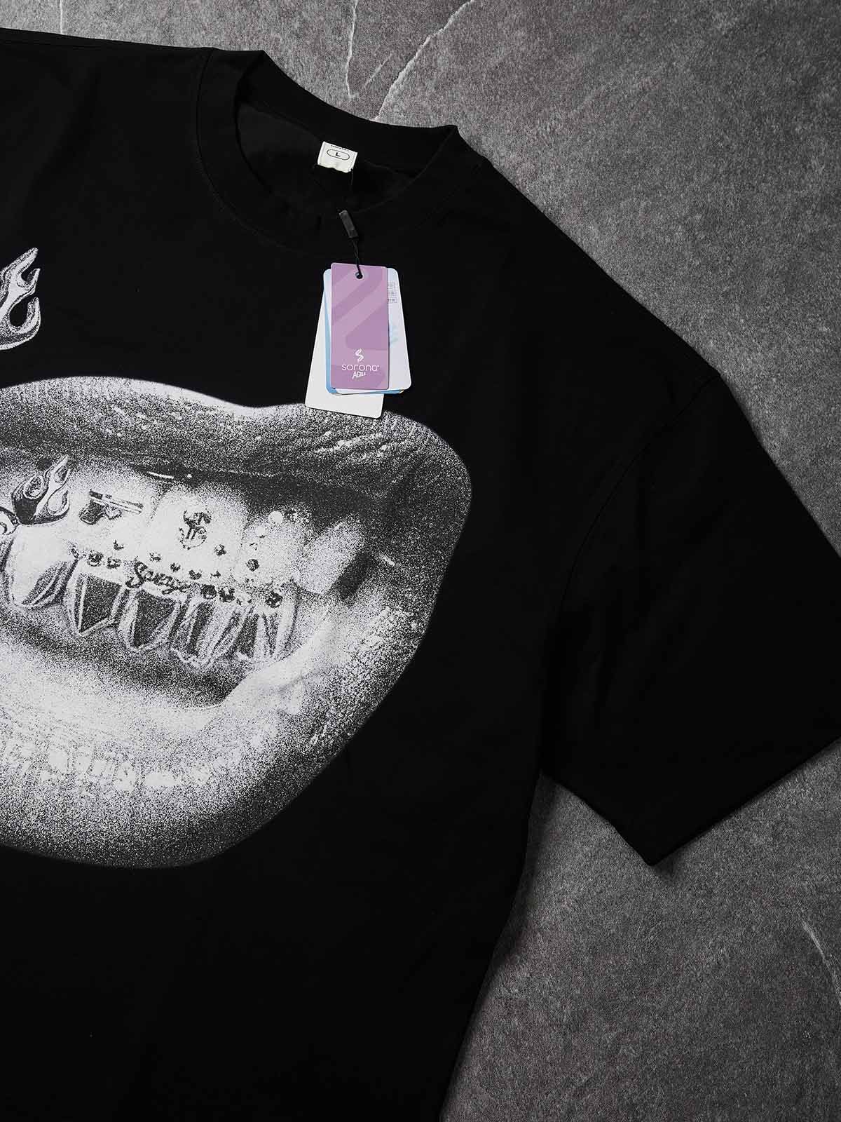 NOISSEY "Gun & Dice" Grillz Cooling Boxy Tee - Black - Image 6