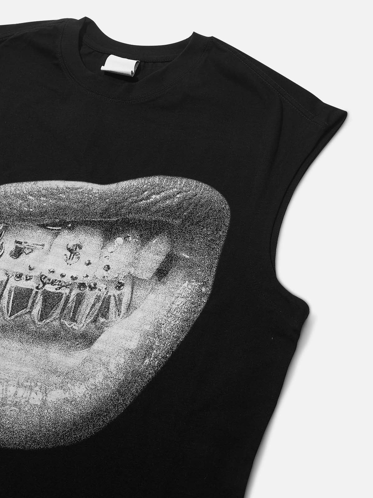 Personalized Lip and Tooth Patch White Print Tank top - Image 6