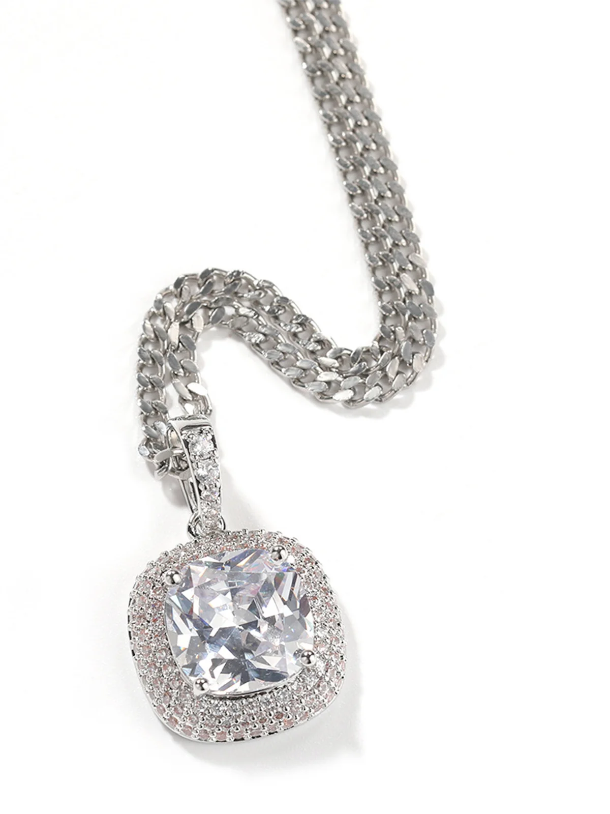 Pink square gemstone Necklace - Image 3