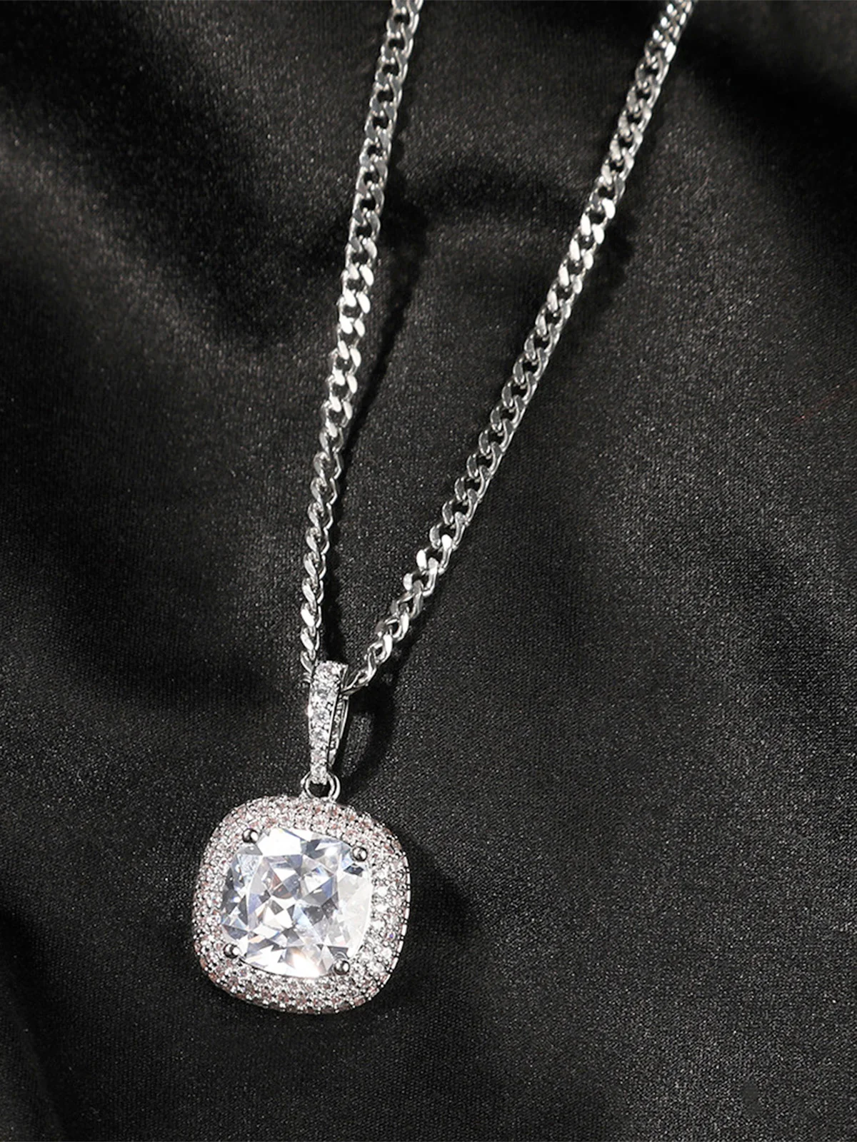 Pink square gemstone Necklace - Image 5