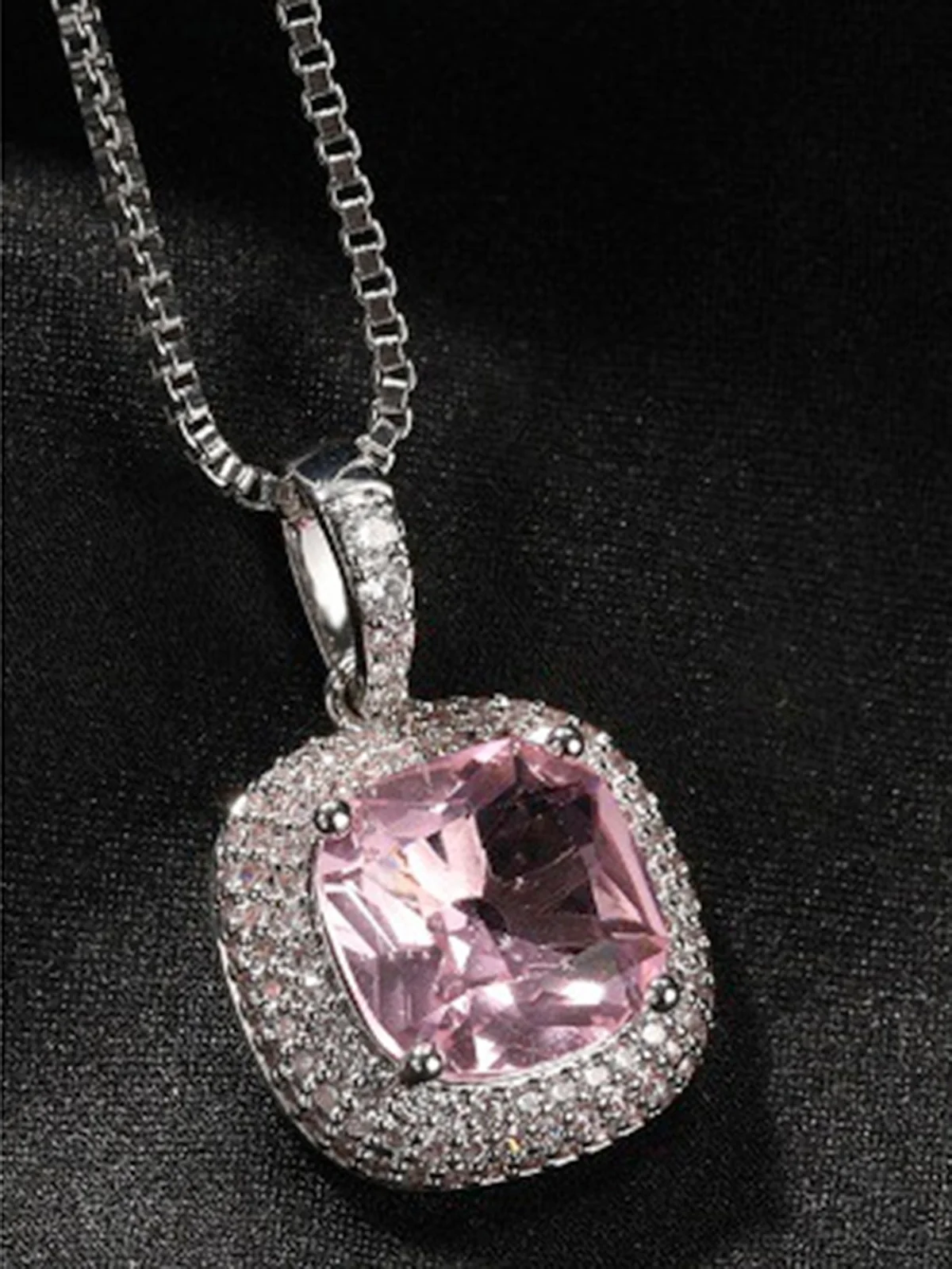 Pink square gemstone Necklace - Image 7