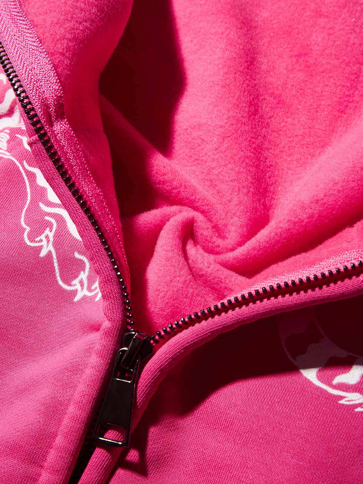 Pink Warm Printed Boxy Hoodie with Shadow Puppet Tige - Image 10