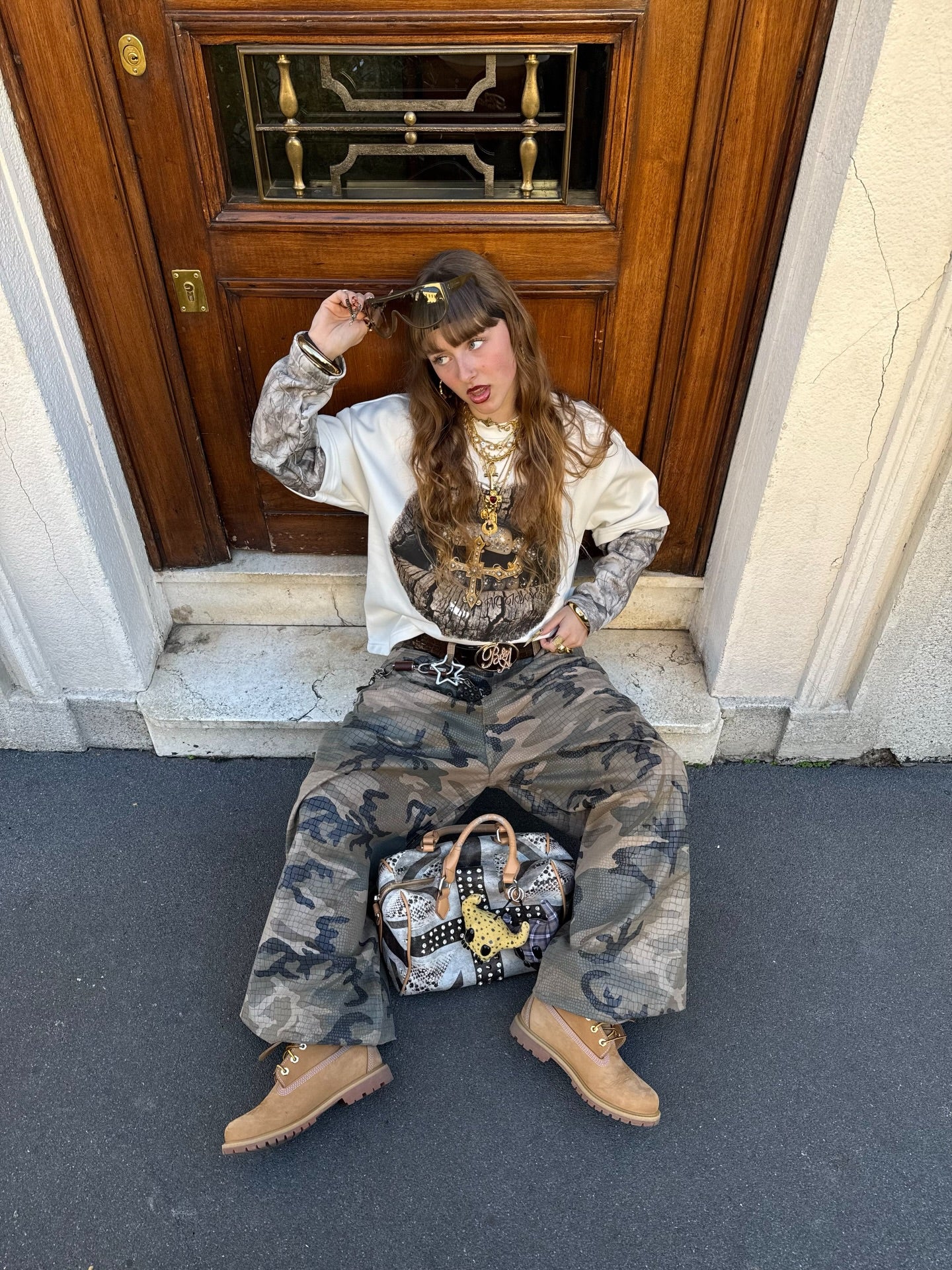 NOISSEY Real Tree Camo "Golden Cross" Layered Long Sleeve - Image 6