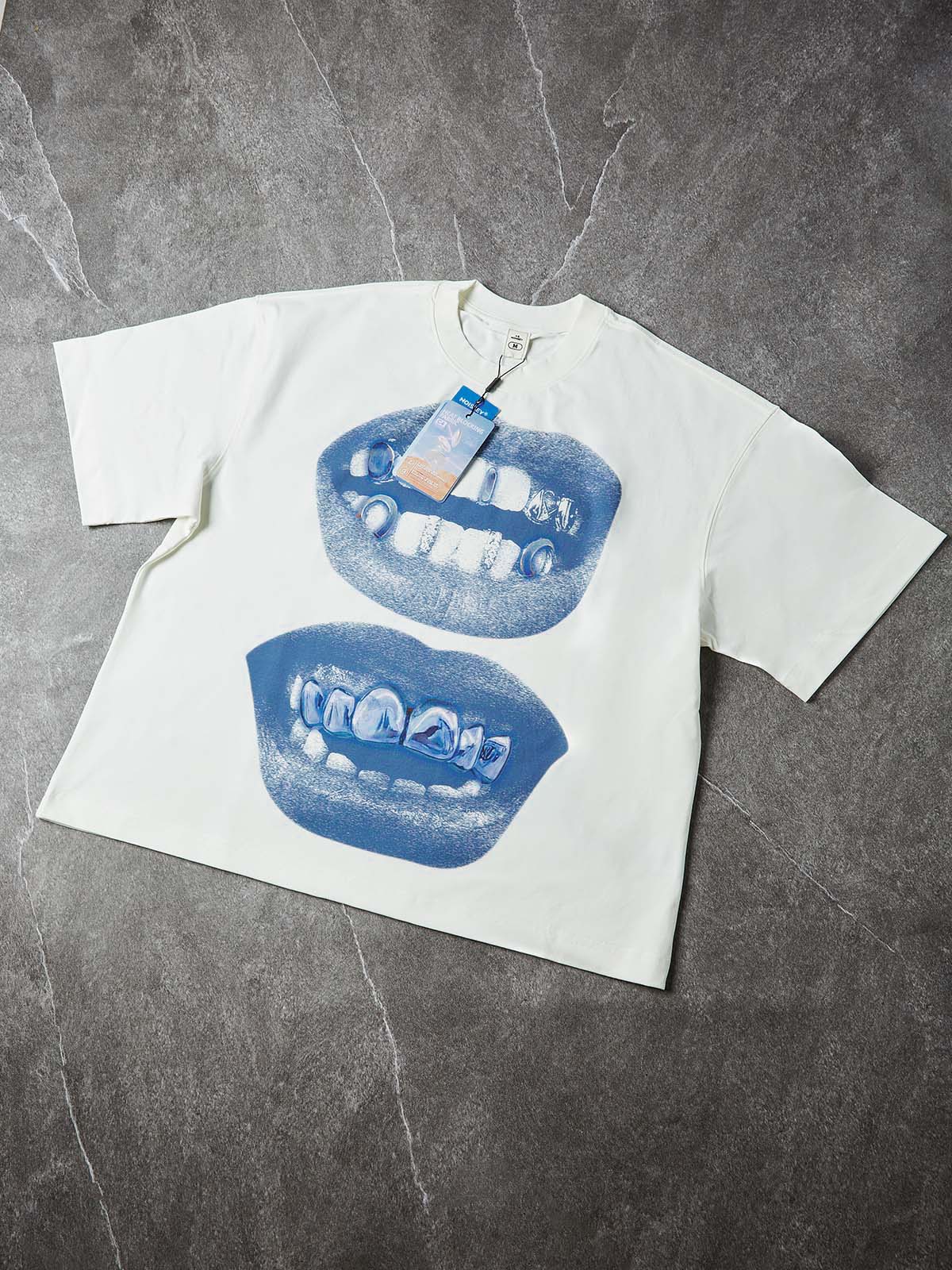 NOISSEY "Double Grillz" Boxy Heavyweight Cooling Tee - White - Image 7
