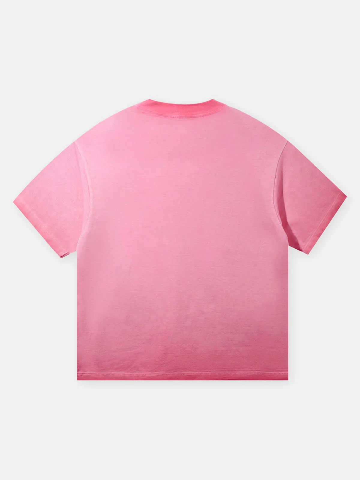 Rich Girl Cat-ear Hat Gradient Pink Washed Print T-shirt - Image 6
