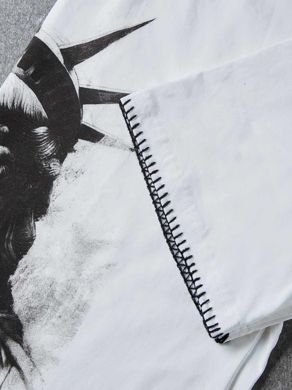 Silent Goddess Black and White Graffiti Art Print T-shirt - Image 6