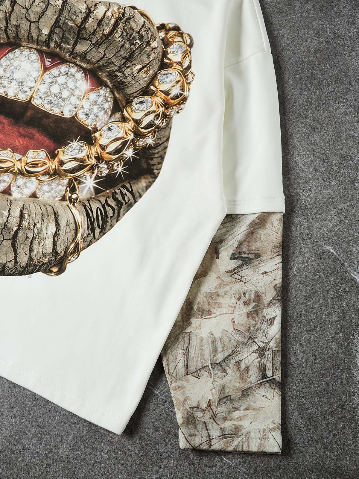 NOISSEY GOLD CHAIN GRILLS - ICED OUT TREE CAMO LONG SLEEVE - Image 4