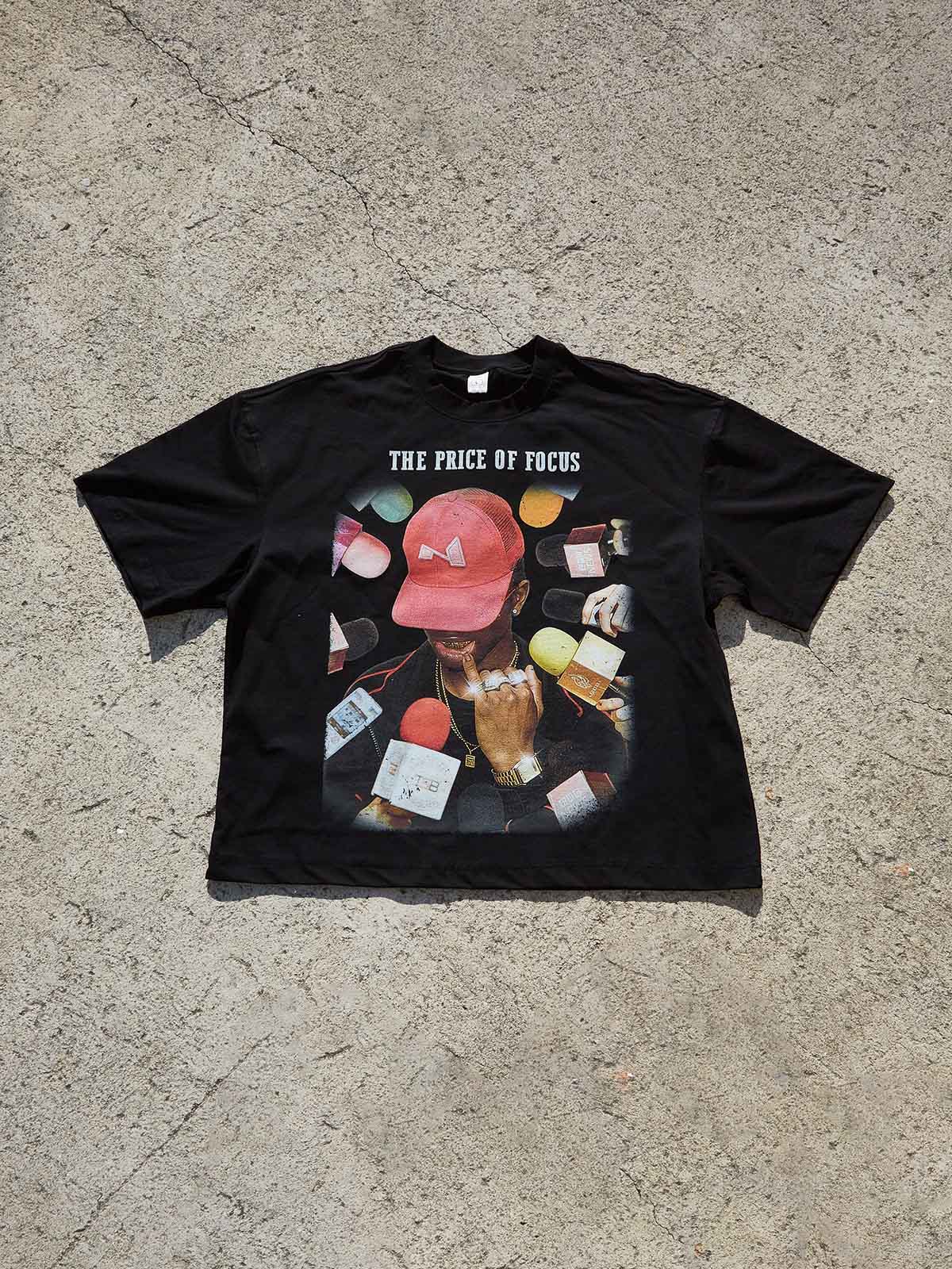 The price of focus!Printed Boxy Oversized T-shirt - Image 6