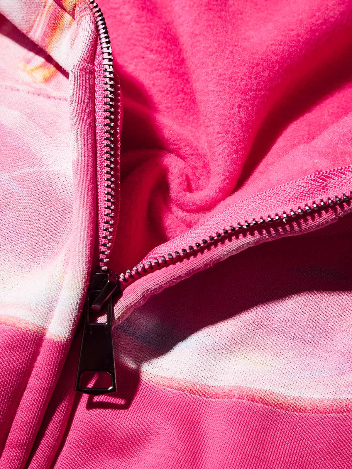 Transparent jelly cat's eye Grillz print pink warm hoodie - Image 9