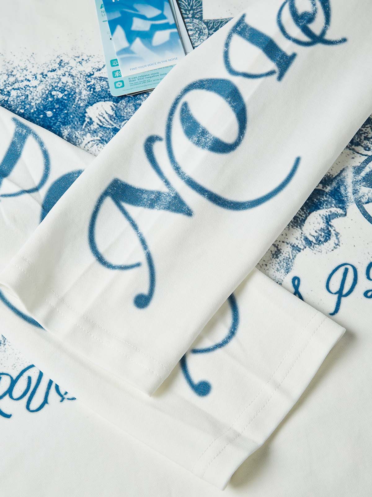 NOISSEY "Trust God's Plan" Archival Print Crewneck – Vintage Blue Oversized Long Sleeve - Image 3