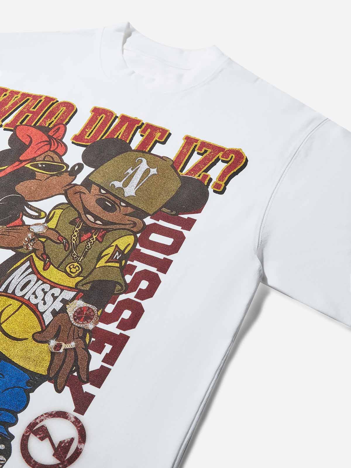 Who dat iz? Street Cartoon Character Print T-shirt - Image 6