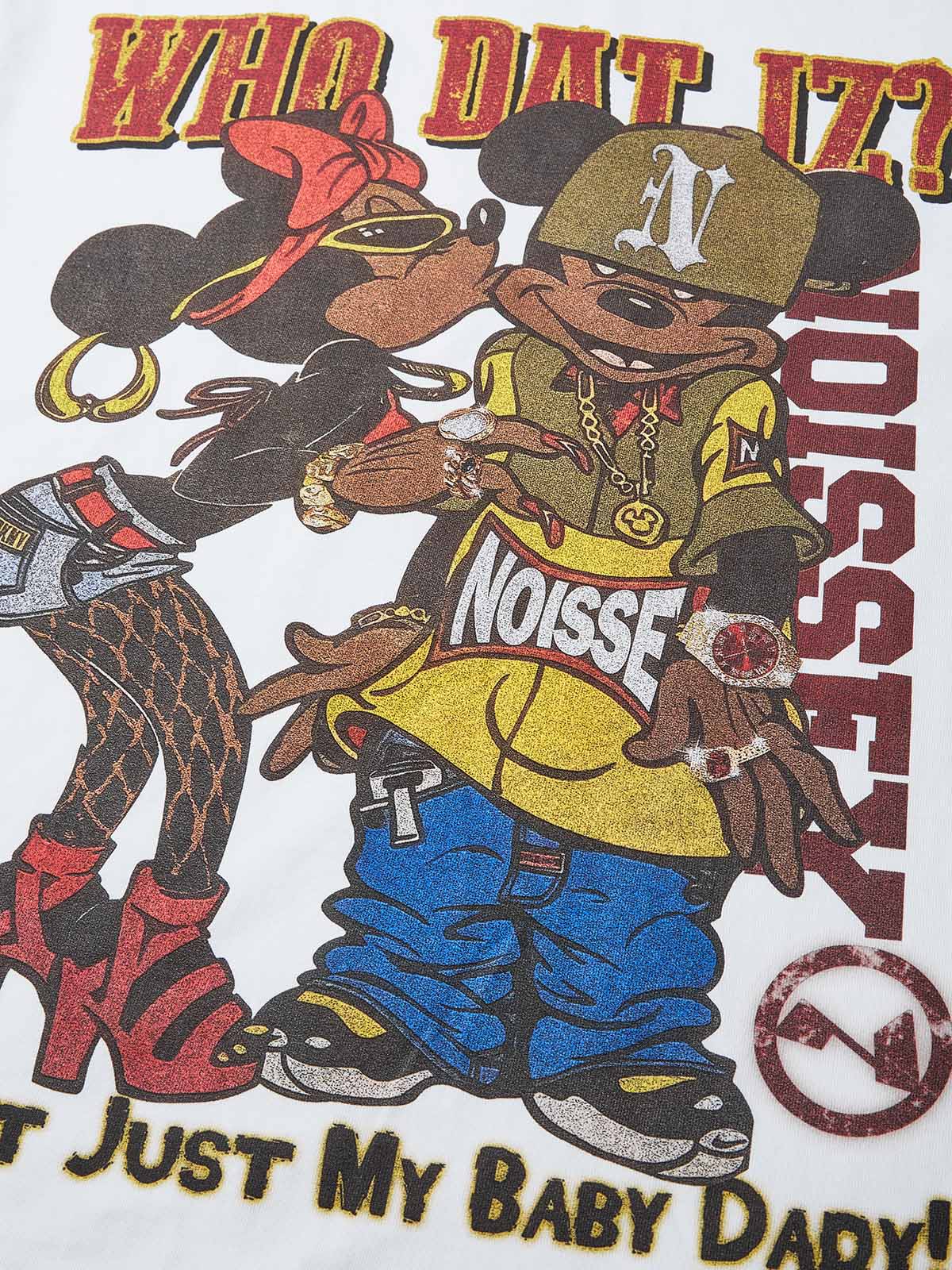 Who dat iz? Street Cartoon Character Print T-shirt - Image 7